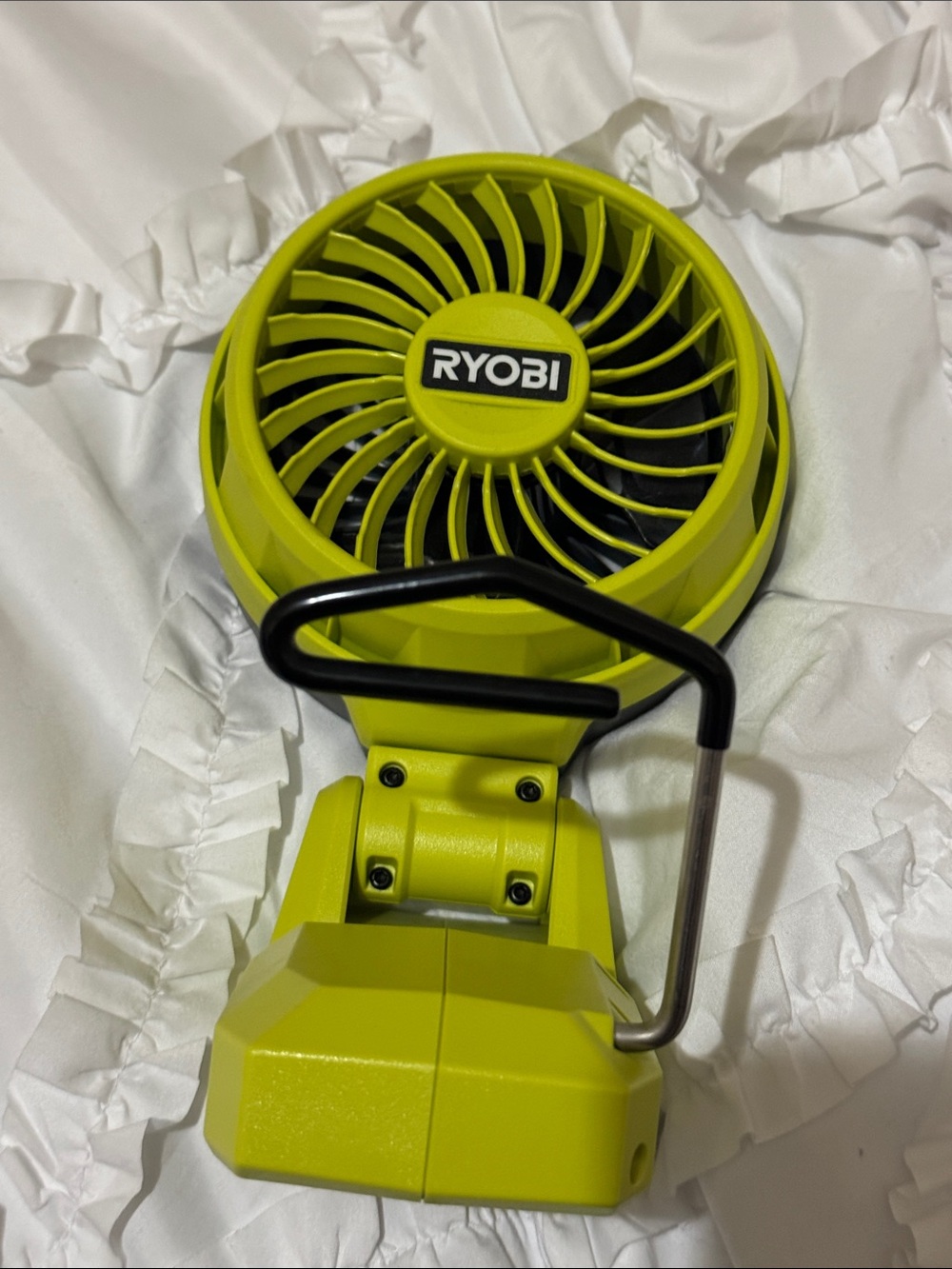 RYOBI Compact Clip-On Fan in Lime Green